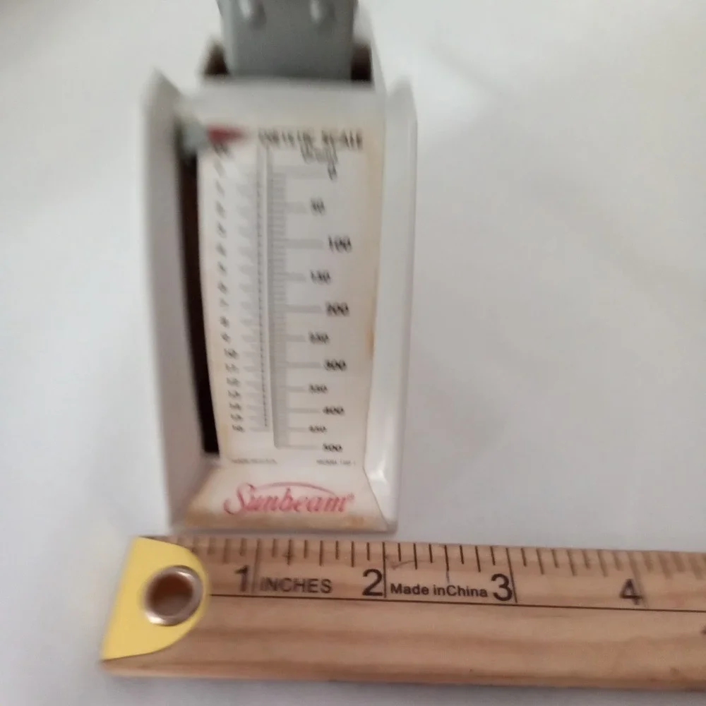 Sunbeam Dietetic Scale Model 160-1 Vintage White Mechanical Food Scale 16oz 500g